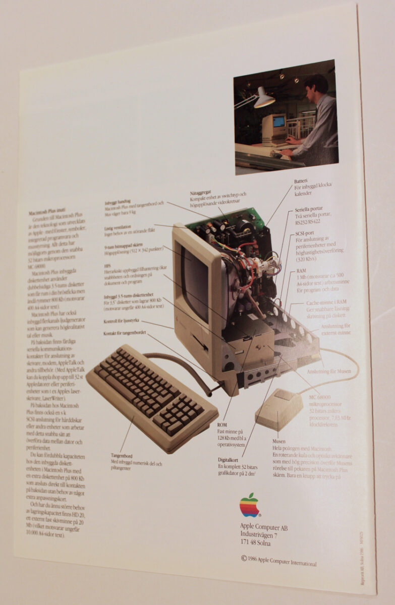 Macintosh Plus Brochure Swe Vintage Apple