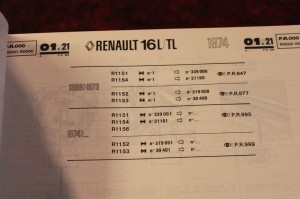  PR999 Renault 16 L/TL R1152-R1153